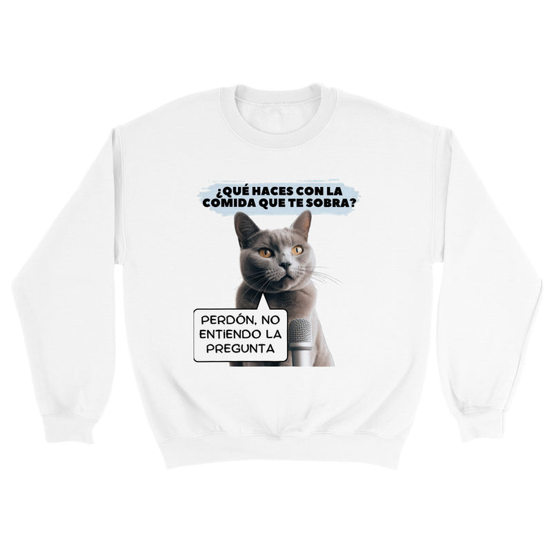 Sudadera unisex estampado de gato "No Entiendo la Pregunta" Gelato