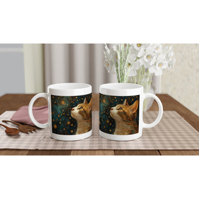 Taza Blanca con Impresión de Gato 