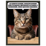 Póster Semibrillante de Gato con Marco Metal "Confesión Incomoda" Michilandia | La tienda online de los fans de gatos