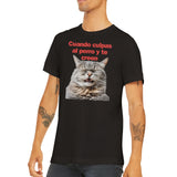 Camiseta unisex estampado de gato "Risa Culpable" Michilandia | La tienda online de los fans de gatos