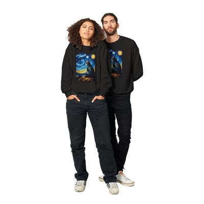 Sudadera Unisex Estampado de Gato "Michi en la Noche Estrellada" Michilandia | La tienda online de los fans de gatos