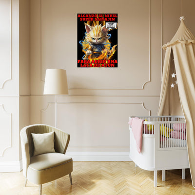 Panel de aluminio impresión de gato "Super Saiyajin Felino" Michilandia | La tienda online de los amantes de gatos