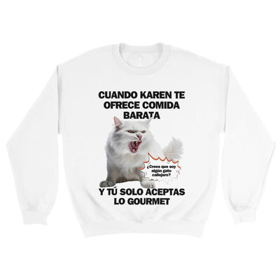 Sudadera Unisex Estampado de Gato "Gourmet Indignado" Michilandia | La tienda online de los fans de gatos