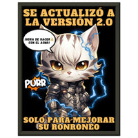 Póster Semibrillante de Gato con Marco Metal "Cyborg Kitty" 30x40 cm / 12x16″