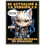 Póster Semibrillante de Gato con Marco Metal "Cyborg Kitty" Michilandia | La tienda online de los amantes de gatos