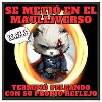 Póster Semibrillante de Gato con Marco Metal "El Maulliverso" Michilandia | La tienda online de los amantes de gatos