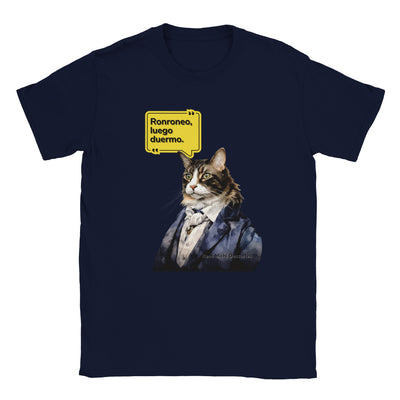 Camiseta unisex estampado de gato "René Michi Descartes" Michilandia | La tienda online de los amantes de gatos