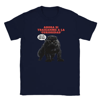 Camiseta Junior Unisex Estampado de Gato "Curiosidad Superada" Michilandia | La tienda online de los fans de gatos