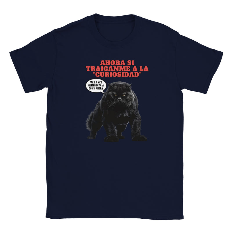 Camiseta Junior Unisex Estampado de Gato "Curiosidad Superada" Michilandia | La tienda online de los fans de gatos