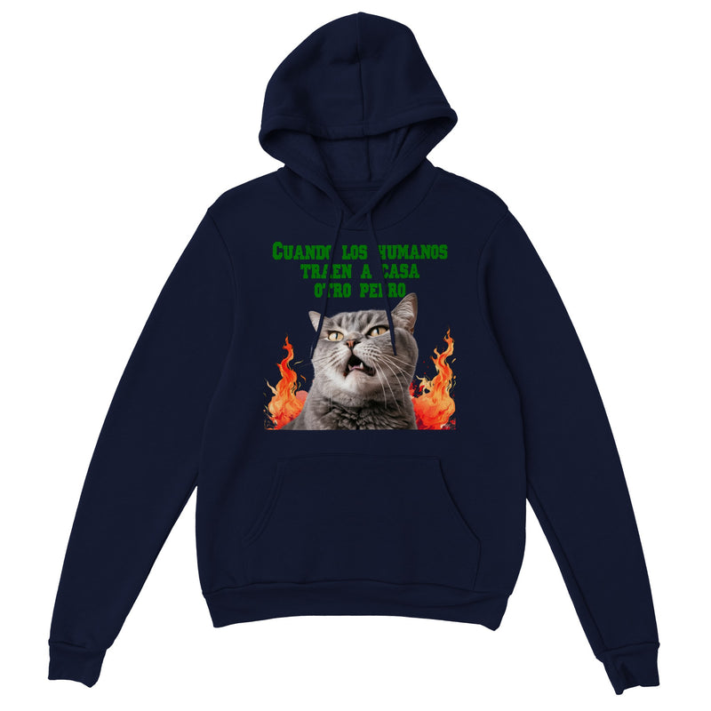 Sudadera con capucha unisex estampado de gato "¿Otro Perro?" Gelato