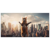 Lienzo de gato "Standing Cat en la Ciudad"