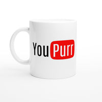 Taza Blanca con Impresión de Gato "YouPurr" Michilandia | La tienda online de los fans de gatos