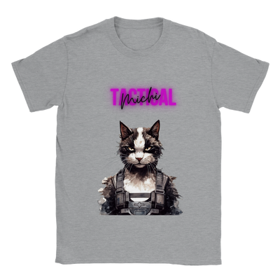 Camiseta unisex estampado de gato "Tactical michi" Gelato