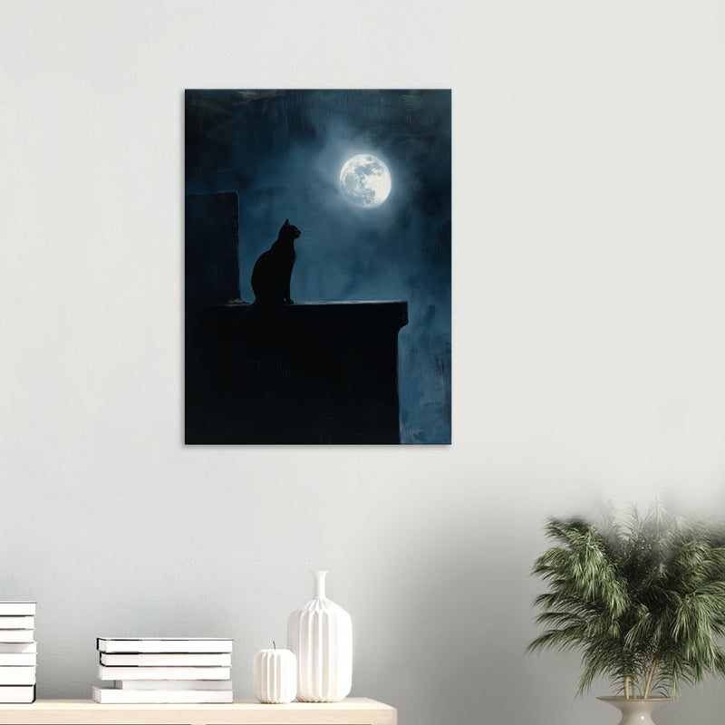 Lienzo de gato "Misterio Lunar" Michilandia | La tienda online de los fans de gatos