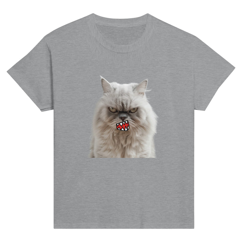 Camiseta Junior Unisex Estampado de Gato "Miau de Rabia" Michilandia