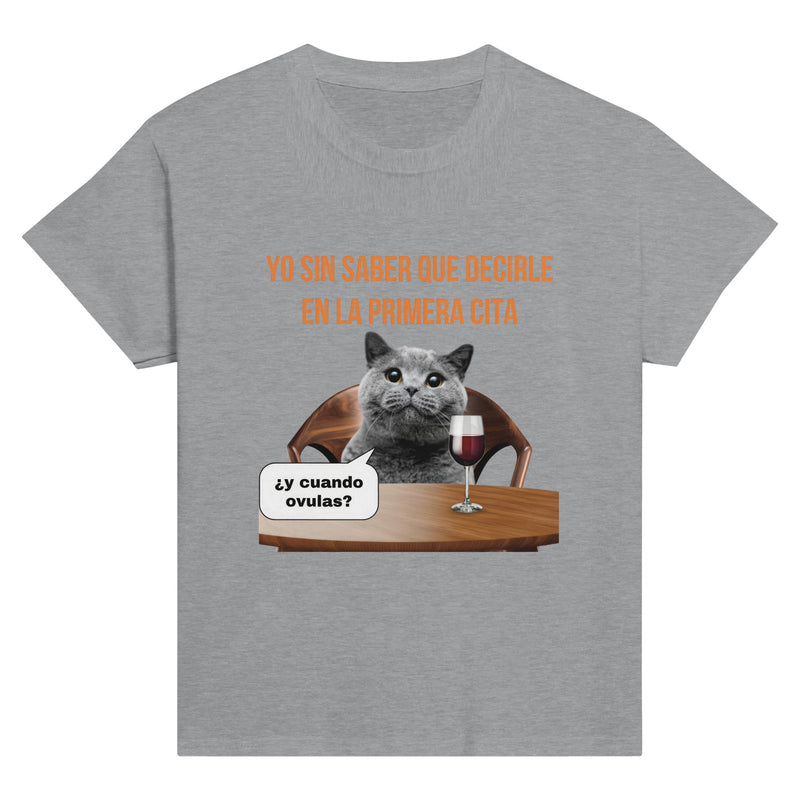 Camiseta Junior Unisex Estampado de Gato "Rompehielos" Michilandia