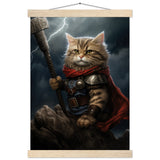 Póster semibrillante de gato con colgador "Felino de Asgard" Gelato