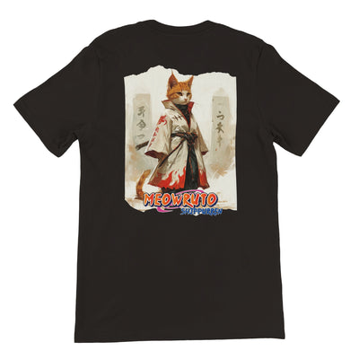 Camiseta Prémium Unisex Impresión Trasera de Gato "Hokage Miau" Michilandia | La tienda online de los fans de gatos