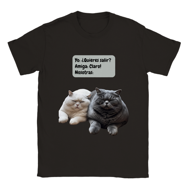 Camiseta unisex estampado de gato "Michis relajados"