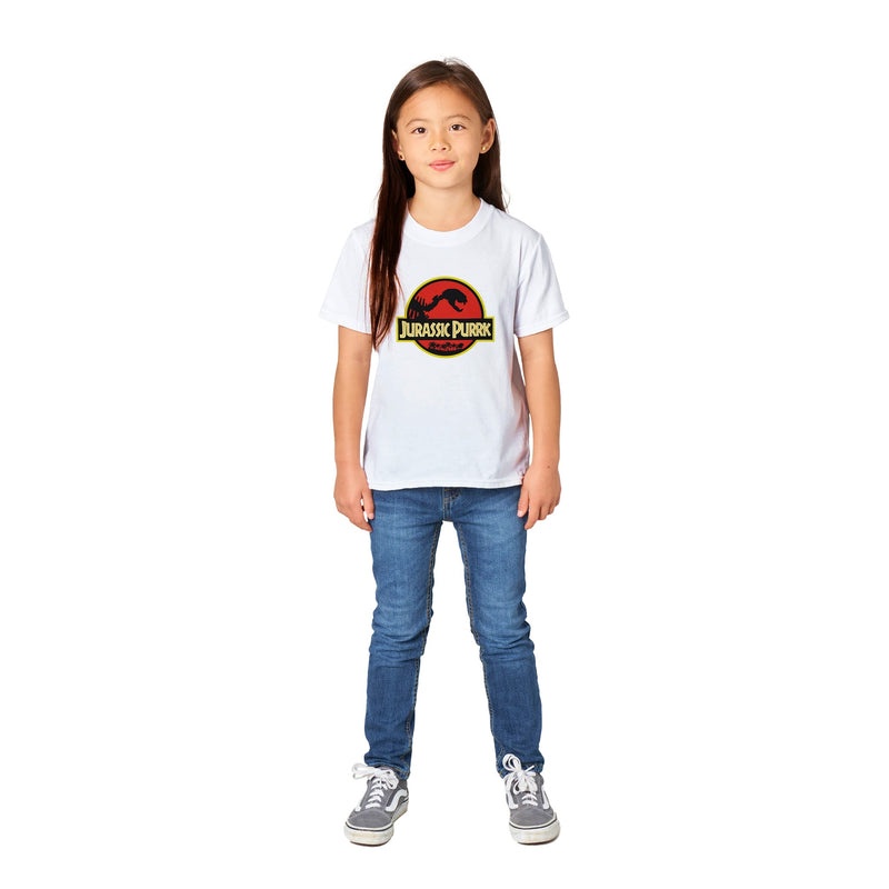 Camiseta Junior Unisex Estampado de Gato "Jurassic Purrk" Michilandia | La tienda online de los fans de gatos