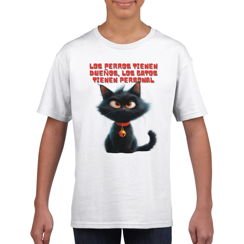 Camiseta Junior Unisex Estampado de Gato 