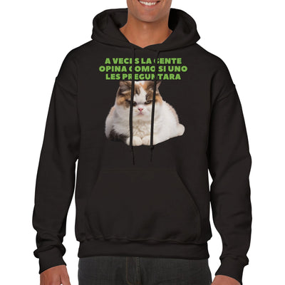 Sudadera con Capucha Unisex Estampado de Gato 