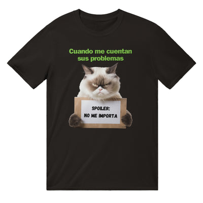 Camiseta unisex estampado de gato "Desinterés Felino" Michilandia | La tienda online de los fans de gatos