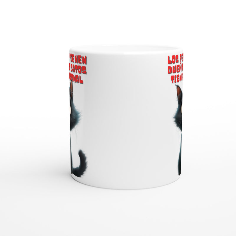 Taza Blanca con Impresión de Gato "Personal Felino" Michilandia | La tienda online de los fans de gatos