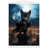 Póster semibrillante de gato con colgador "El Rugido de Gotham" Gelato