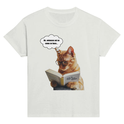 Camiseta Junior Unisex Estampado de Gato 