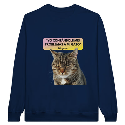 Sudadera Unisex Estampado de Gato "Miau Indiferente" Michilandia