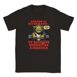 Camiseta júnior unisex estampado de gato "Michi Hulk en el Gym" Michilandia | La tienda online de los amantes de gatos