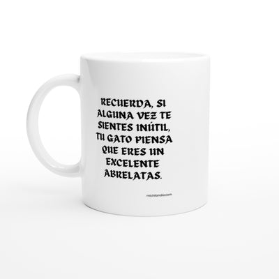 Taza Blanca con Impresión de Gato 