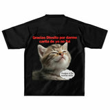 Camiseta de fútbol unisex estampado de gato "Mirada Culpable" Subliminator
