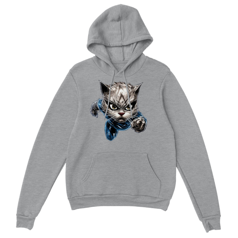 Sudadera con capucha unisex estampado de gato "Peludo Plateado Veloz" Gelato