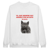 Sudadera Unisex Estampado de Gato "Desafío Gatuno" Michilandia | La tienda online de los fans de gatos