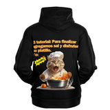 Sudadera deportiva con capucha unisex estampado de gato "Chef en Apuros" Subliminator