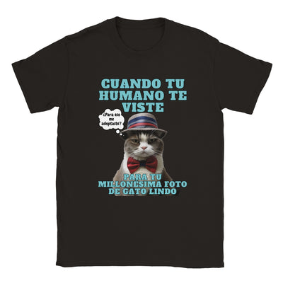 Camiseta unisex estampado de gato 