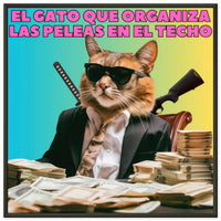 Póster Semibrillante de Gato con Marco Metal "Don Miau" Michilandia | La tienda online de los fans de gatos