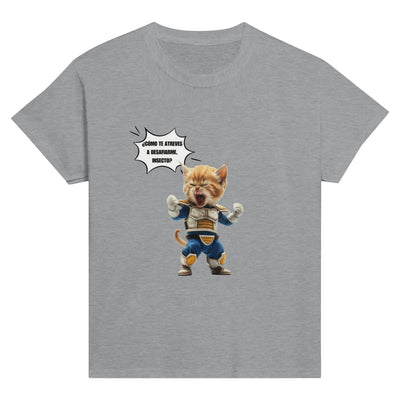 Camiseta Junior Unisex Estampado de Gato "Desafío Saiyajin" Michilandia