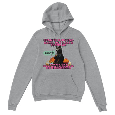 Sudadera con Capucha Unisex Estampado de Gato "Dama Felina" Michilandia | La tienda online de los fans de gatos