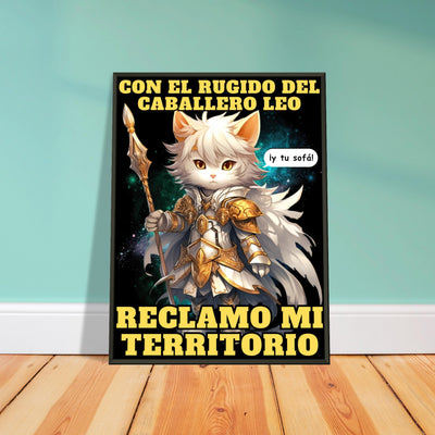 Póster Semibrillante de Gato con Marco Metal 