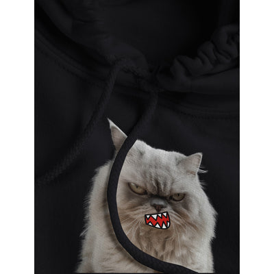 Sudadera con Capucha Unisex Estampado de Gato "Miau de Rabia" Michilandia