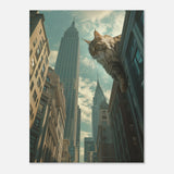 Panel de aluminio impresión de gato "Gigante en la Ciudad" Michilandia | La tienda online de los fans de gatos