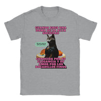 Camiseta unisex estampado de gato "Dama Felina" Michilandia | La tienda online de los fans de gatos