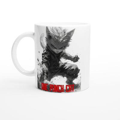 Taza Blanca con Impresión de Gato 