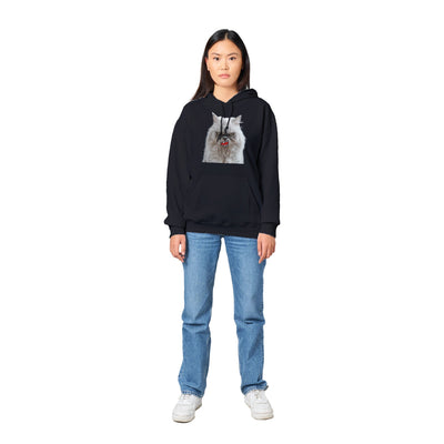 Sudadera con Capucha Unisex Estampado de Gato "Miau de Rabia" Michilandia