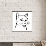 Póster de Gato con marco metal "Mirada Sospechosa" Michilandia