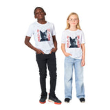 Camiseta Junior Unisex Estampado de Gato "El Caballero Gatuno" Michilandia