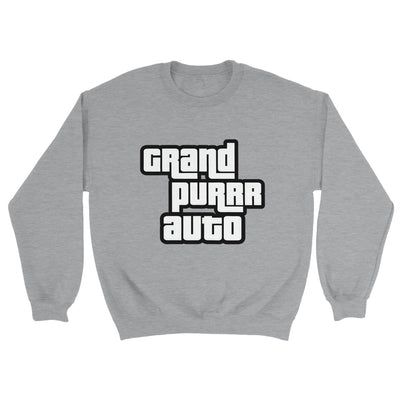 Sudadera Unisex Estampado de Gato "Grand Purrr Auto" Michilandia | La tienda online de los fans de gatos